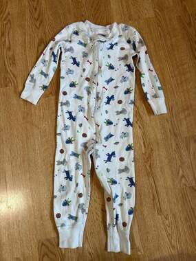 Hanna Andersson Organic Cotton Puppy Print Zipper Pajamas 18-24 Months